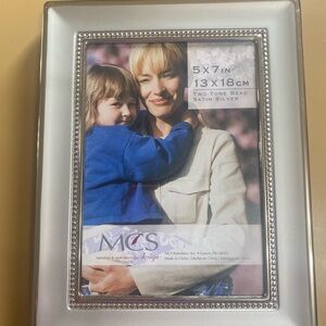 Satin Silver Beaded Picture Frame 5x7